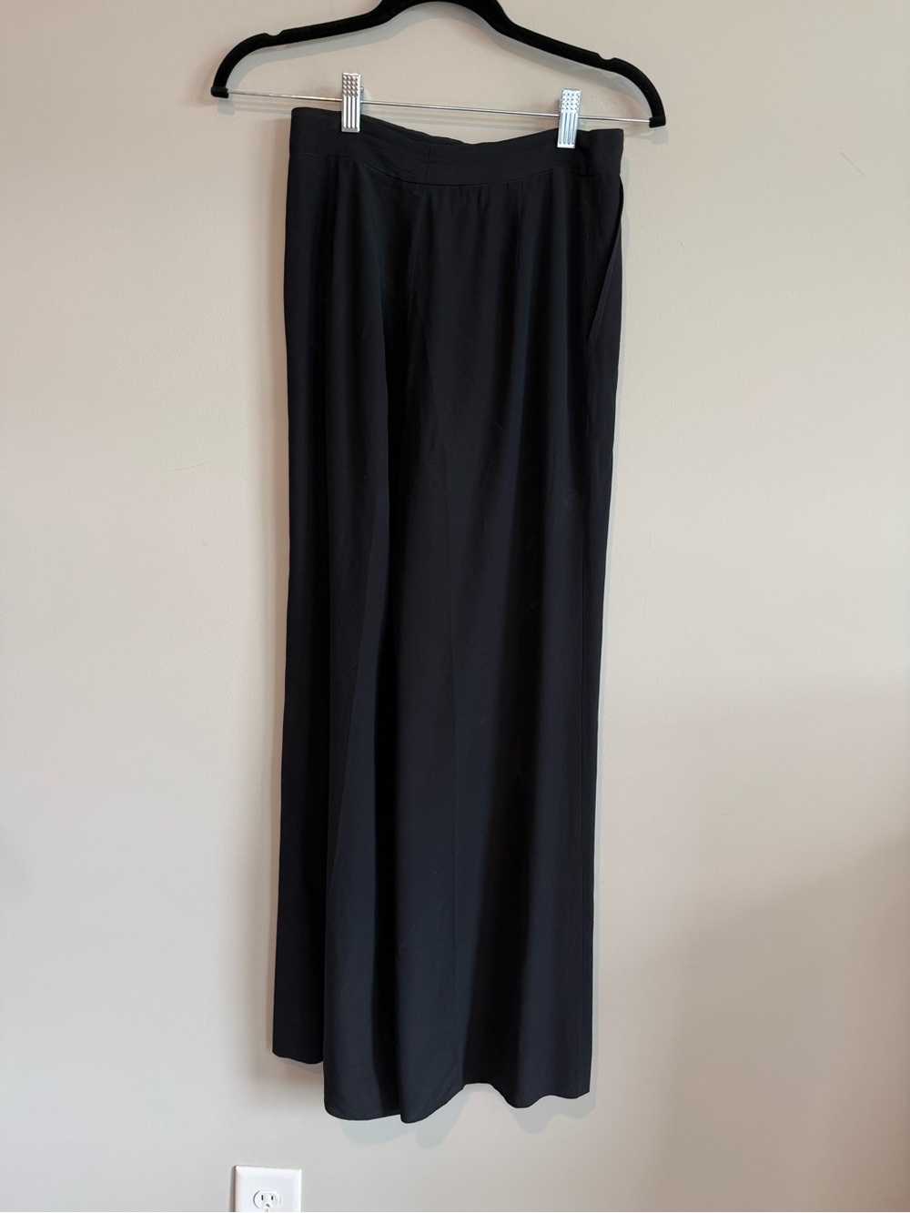 Ralph Lauren Black Wide-Leg Silk Trouser Pants US 6 / UK 10 - Picture 3 of 15